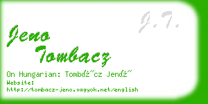 jeno tombacz business card